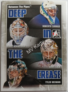 2010-11 In the Game Between the Pipes - Deep in the Crease #DC-29  Roberto Luongo, Cory Schneider, Tyler Weiman, Eddie Lack