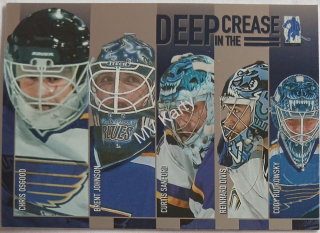 2003-04 In the Game Be A Player Memorabilia - Deep in the Crease #DC-12 Chris Osgood, Brent Johnson, Curtis Sanford, Reinhard Divis, Cody Rudkowsky
