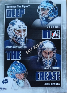 2010-11 In the Game Between the Pipes - Deep in the Crease #DC-28  Jean-Sebastien Giguere, Jonas Gustavsson, James Reimer, Jussi Rynnas
