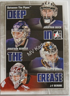 2010-11 In the Game Between the Pipes - Deep in the Crease #DC-14  Jonathan Quick, Jonathan Bernier, Martin Jones, Jean-Francois Berube