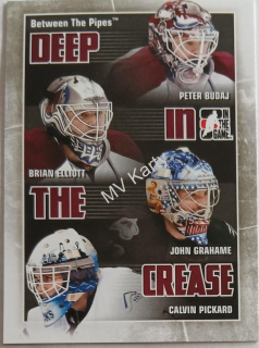 2010-11 In the Game Between the Pipes - Deep in the Crease #DC-08  Peter Budaj, Brian Elliott, Calvin Pickard, John Grahame