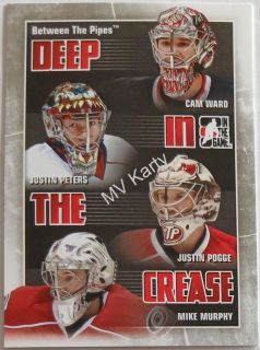 2010-11 In the Game Between the Pipes - Deep in the Crease #DC-06  Cam Ward, Justin Peters, Justin Pogge, Mike Murphy