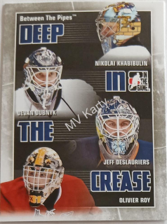 2010-11 In the Game Between the Pipes - Deep in the Crease #DC-12  Nikolai Khabibulin, Devan Dubnyk, Jeff Deslauriers, Oliver Roy