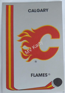 1989-90 Panini Album Stickers - [Base] #26 Team Logo - Calgary Flames