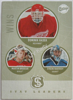 2002-03 Upper Deck Vintage - [Base] #316 Stat Leaders - Dominik Hasek, Evgeni Nabokov, Martin Brodeur