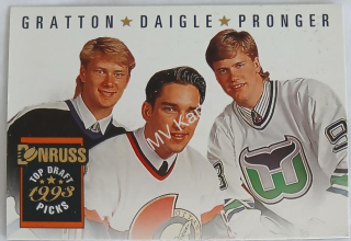 1993-94 Donruss - [Base] #393  Alexandre Daigle, Chris Gratton, Chris Pronger Popis!
