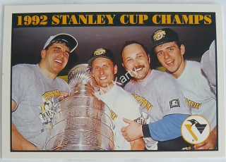 1992-93 Score - [Base] #518 - Kevin Stevens, Tom Barrasso, Bryan Trottier, Ron Francis