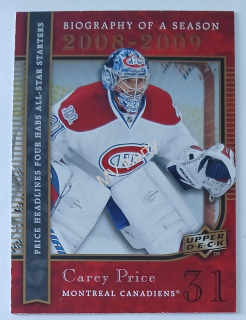 2008 Upper Deck Biography of a Season - [Base] #BS20 Carey Price