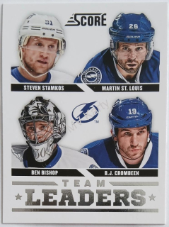 2013-14 Score - [Base] #576 Team Leaders - Steven Stamkos, Martin St. Louis, Ben Bishop, B.J. Crombeen