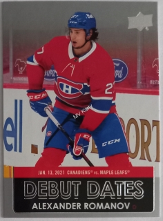 2021-22 Upper Deck Series 1 - Debut Dates #DD-18 Alexander Romanov