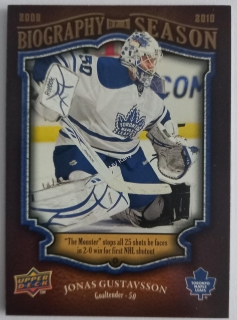 2009-10 Upper Deck Biography of a Season - [Base] #BOS17  Jonas Gustavsson