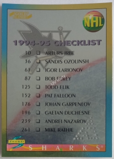 1994-95 Score - [Base] - Gold Line Pinnacle Punched #273 San Jose Sharks Team, Tampa Bay Lightnings Team