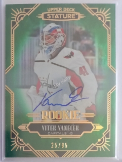 2020-21 Upper Deck Stature - [Base] - Green Autographs #196  Rookies - Vitek Vanecek #/85
