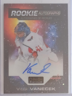 2020-21 O-Pee-Chee Platinum - Rookie Autographs - Cosmic #R-VV  Vitek Vanecek #/75
