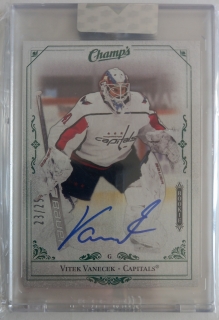 2020-21 Upper Deck Clear Cut - Champs Autographs green #C-VV  Rookies - Vitek Vanecek /25