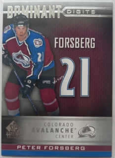 2020-21 Upper Deck SP Signature Edition Legends - Dominant Digits #DD-25 Peter Forsberg