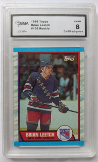 1989-90 Topps - [Base] #136  Brian Leetch [GMA 8 NM]