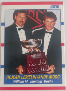 1990-91 Score - [Base] #365 Award Winners - Reggie Lemelin, Andy Moog